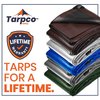 Tarpco Safety 8 ft x 10 ft Heavy Duty 14 Mil Tarp, Black, Polyethylene TS-106-8X10